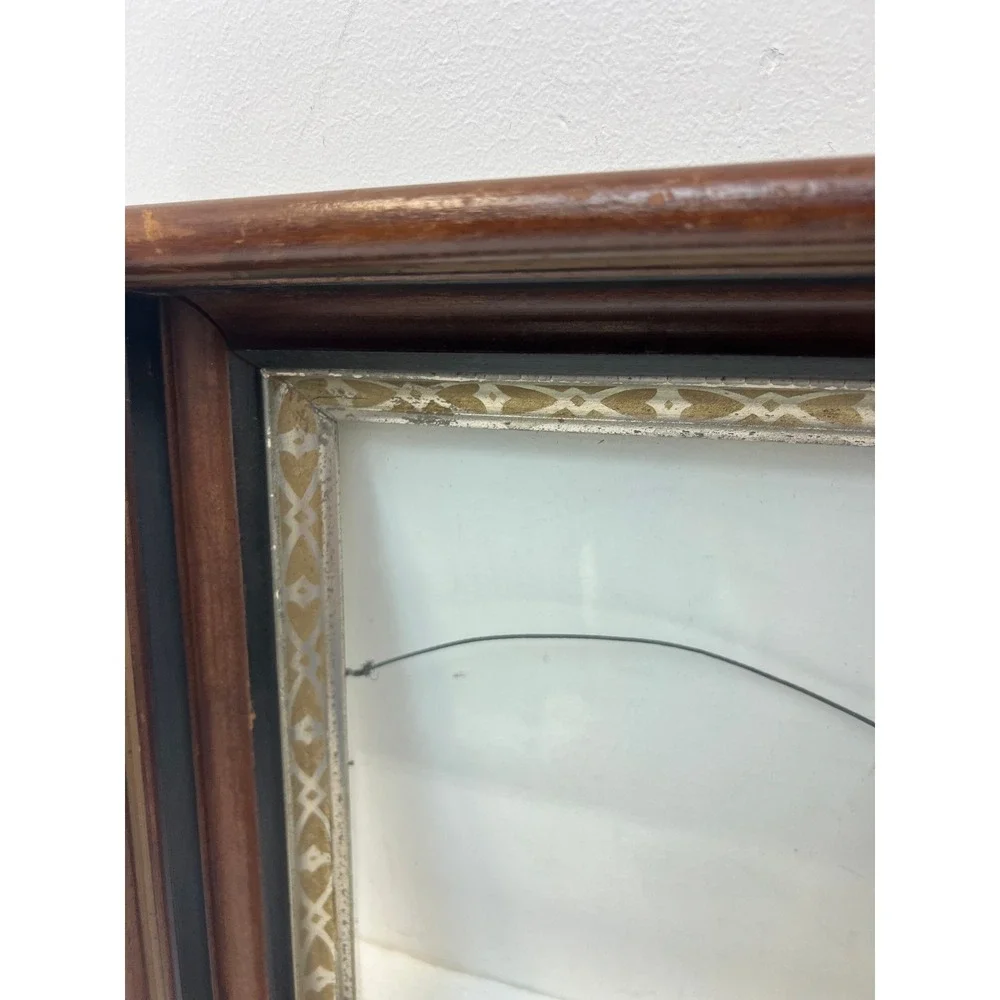 Victorian Shadowbox Deep Carved Wood Picture Frame Gold Trim Fits 8x10 vintage